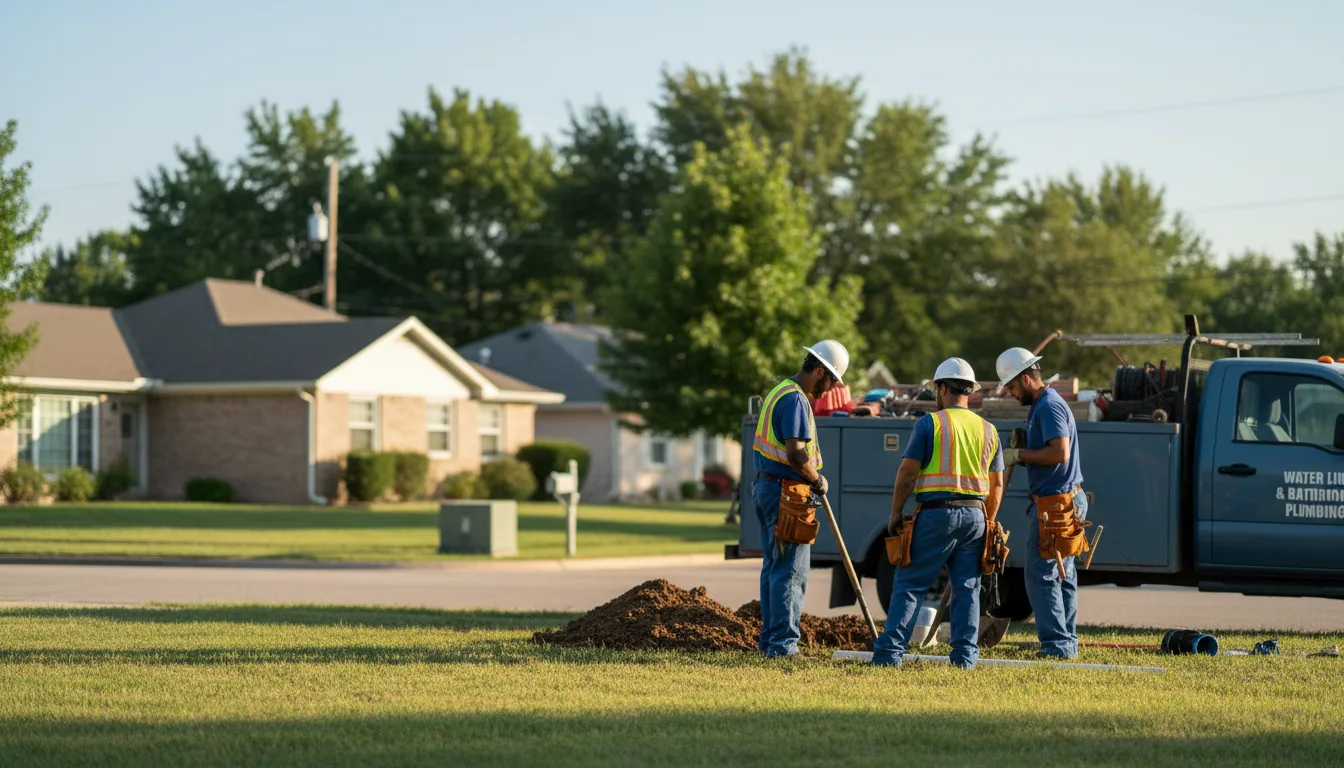 Residential water line and bathroom plumbing service in Riverton, KS